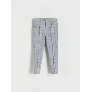 Reserved - Pantaloni slim eleganți - Albastru metalizat
