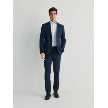 Reserved - Pantaloni slim fit în carouri - bleumarin de firma originali