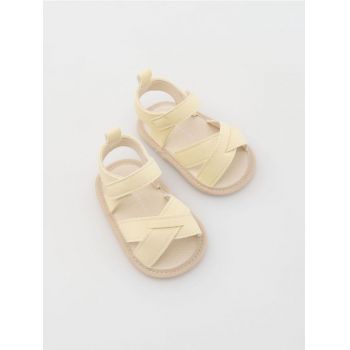 Reserved - Sandale din imitație de piele întoarsă - galben-deschis