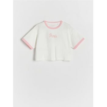 Reserved - T-shirt cu imprimeu - roz-pastel ieftin