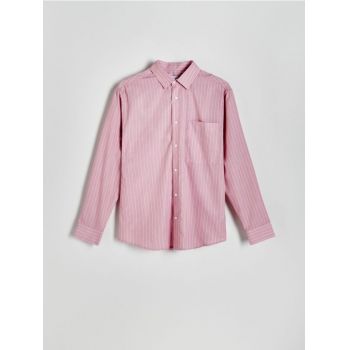 Reserved - Cămașă comfort fit, în dungi - roz-pastel ieftini