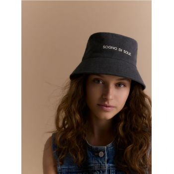 Reserved - Pălărie cloș bucket hat - gri-închis de firma originala