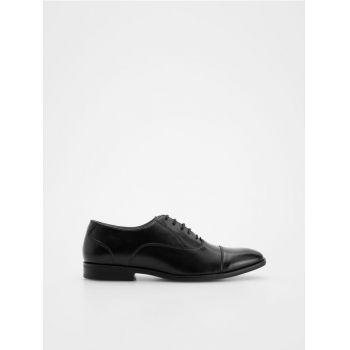 Reserved - Pantofi derby din piele ecologică - negru