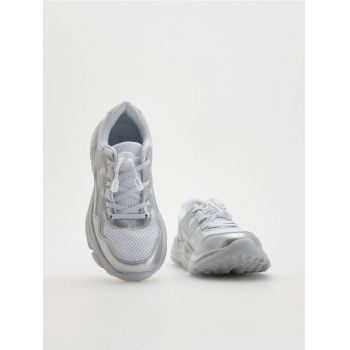 Reserved - Pantofi sport cu efect metalizat - alb