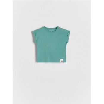 Reserved - T-shirt oversize - albastru-verzui de firma original