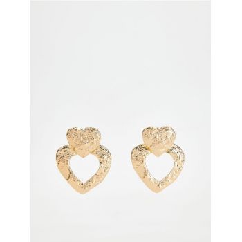 Reserved - Cercei în formă de inimă - auriu de firma originala