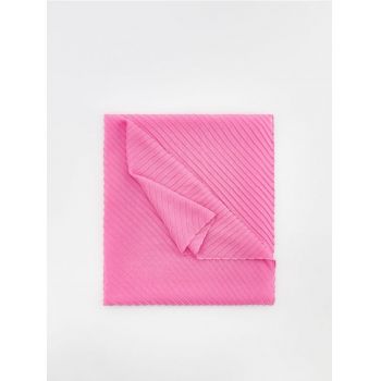 Reserved - Eșarfă din material structurat - roz-fuchsia de firma originala
