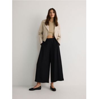 Reserved - Fustă-pantalon cu adaos de viscoză - negru