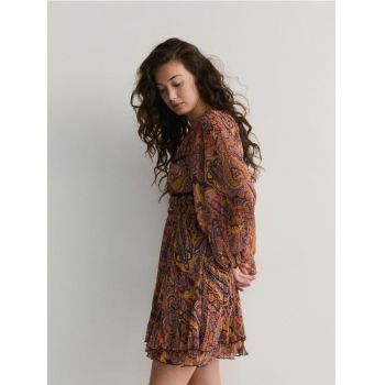 Reserved - Rochie cu model paisley - multicolor ieftina