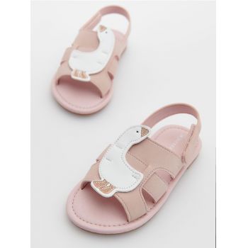 Reserved - Sandale cu aplicații - roz-pastel