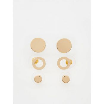 Reserved - Set de 3 perechi de cercei - auriu de firma originala