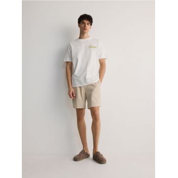 Reserved - Tricou relaxed fit - crem ieftin
