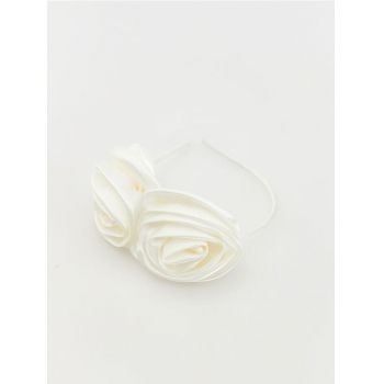 Reserved - Bentiță cu flori - alb