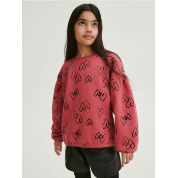 Reserved - Bluză cu inimioare - roz-trandafiriu de firma original