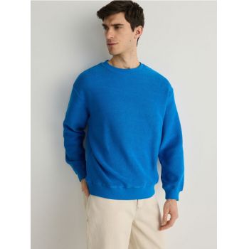 Reserved - Bluză sport din jerseu structurat - indigo