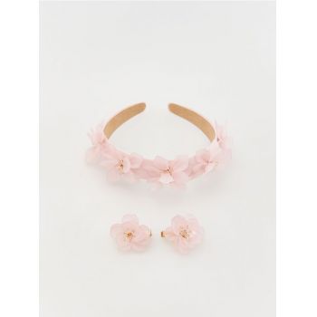Reserved - GIRLS` HAIRBAND & HAIR-CLIP - roz-pastel