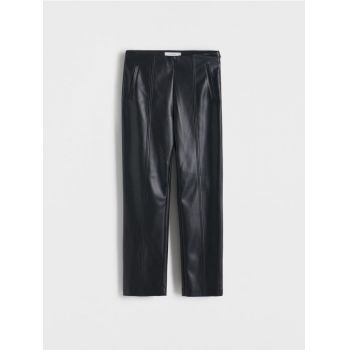 Reserved - Pantaloni din piele ecologică - negru de firma originali