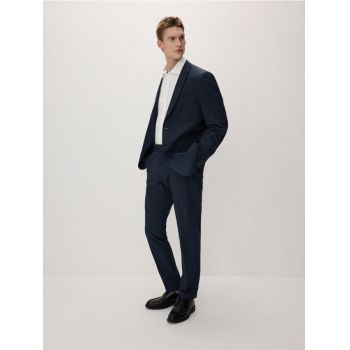 Reserved - Pantaloni slim cu adaos de Lyocell - bleumarin de firma originali