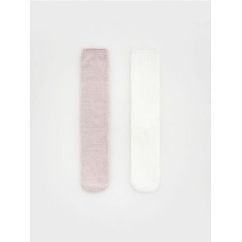 Reserved - Set de 2 perechi de șosete lungi - roz-pastel