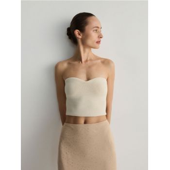 Reserved - Top din tricot - nude