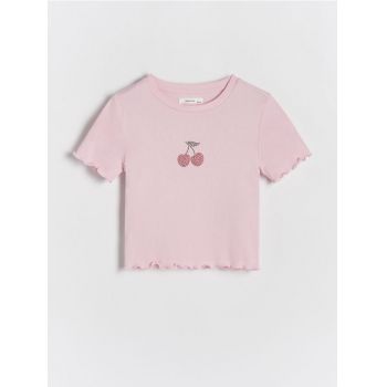 Reserved - Tricou cu aplicație - roz ieftin