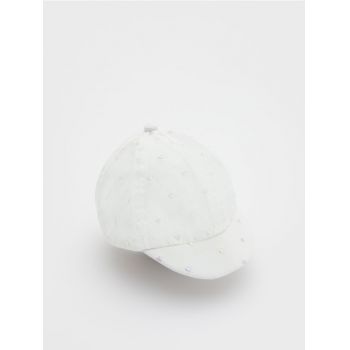Reserved - Șapcă cu cozoroc cu broderie - alb ieftin
