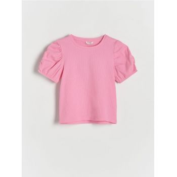 Reserved - Bluză cu mâneci bufante - roz