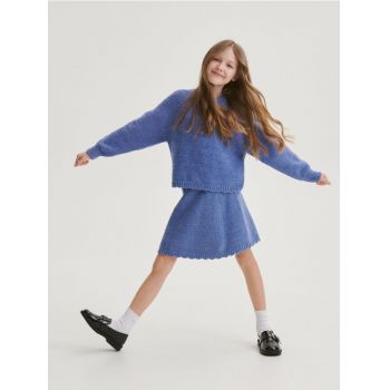 Reserved - Fustă tricotată - albastru