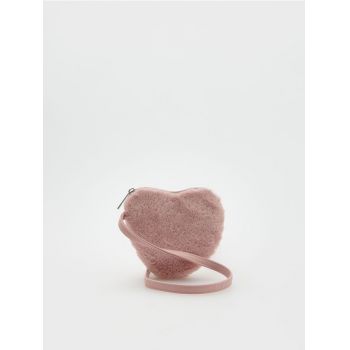 Reserved - Geantă pufoasă - roz-pastel