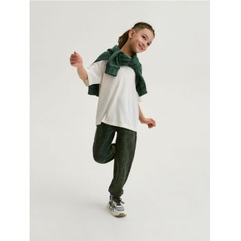 Reserved - Joggeri din tricot - verde-maroniu ieftini