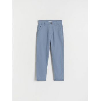 Reserved - Pantaloni chino regular fit - Albastru metalizat