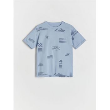 Reserved - T-shirt oversize - albastru-pal