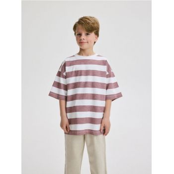 Reserved - T-shirt oversize - violet-prună ieftin