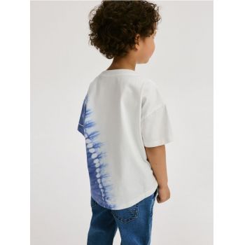 Reserved - T-shirt tie-dye - Albastru metalizat