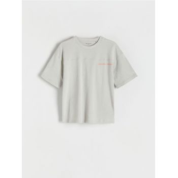 Reserved - Tricou oversized din bumbac - gri deschis