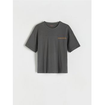 Reserved - Tricou oversized din bumbac - gri-închis ieftin