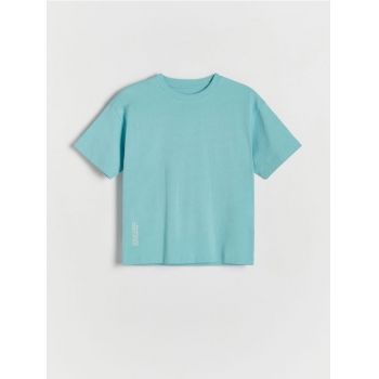 Reserved - Tricou oversized din bumbac - turcoaz