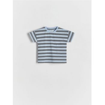 Reserved - Tricou oversized în dungi - albastru-deschis de firma original