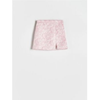 Reserved - Fustă cu model floral - roz-pudră