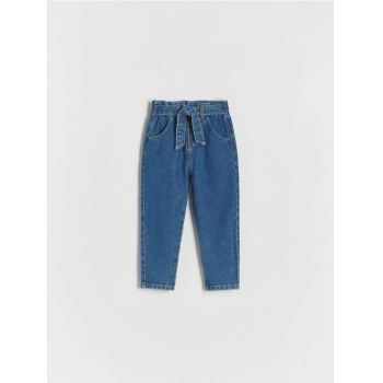 Reserved - Pantaloni baggy clasici din denim - albastru