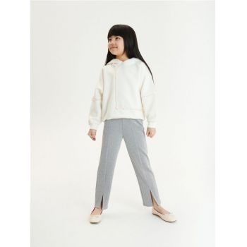 Reserved - Pantaloni cu crăpături laterale - gri-închis