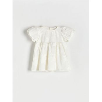 Reserved - Rochie albă cu imprimeu floral - crem ieftina