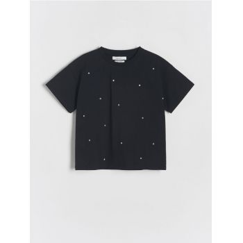 Reserved - Tricou cu aplicație - negru