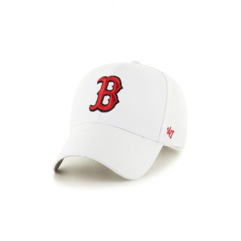 47brand șapcă MLB Boston Red Sox culoarea alb, cu imprimeu B-MVP02WBV-WH ieftina