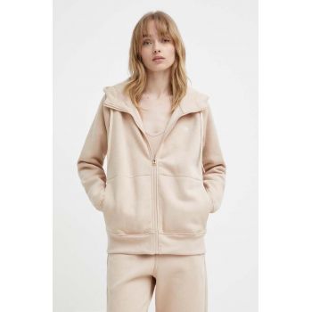 G-Star Raw bluza femei, culoarea bej, cu glugă, neted, D22727-C235