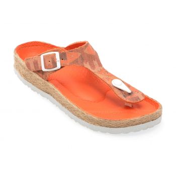 Papuci casual GRYXX portocalii, 700, din piele naturala de firma originale