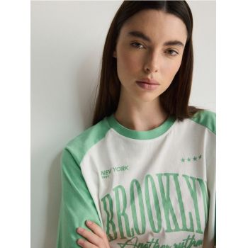 Reserved - T-shirt cu imprimeu - verde-deschis