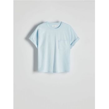 Reserved - Tricou din bumbac - albastru-pal ieftini