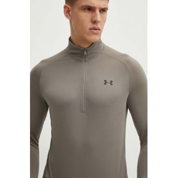 Under Armour hanorac de antrenament Tech 2.0 culoarea maro, melanj ieftin