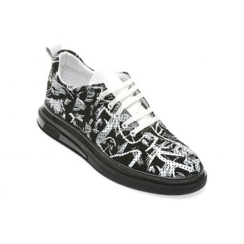 Pantofi casual GRYXX alb-negru, 1816000, din nabuc